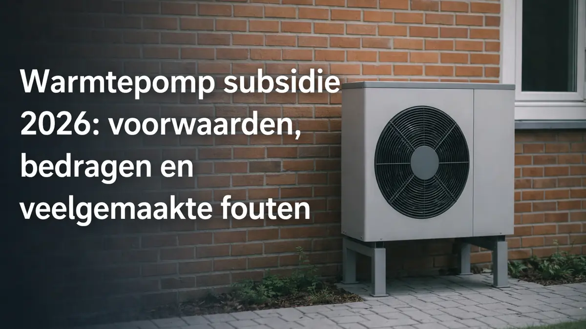 Warmtepomp subsidie 2026